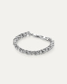 Thick braided silver chain Rizzo bracelet by Jenny Bird