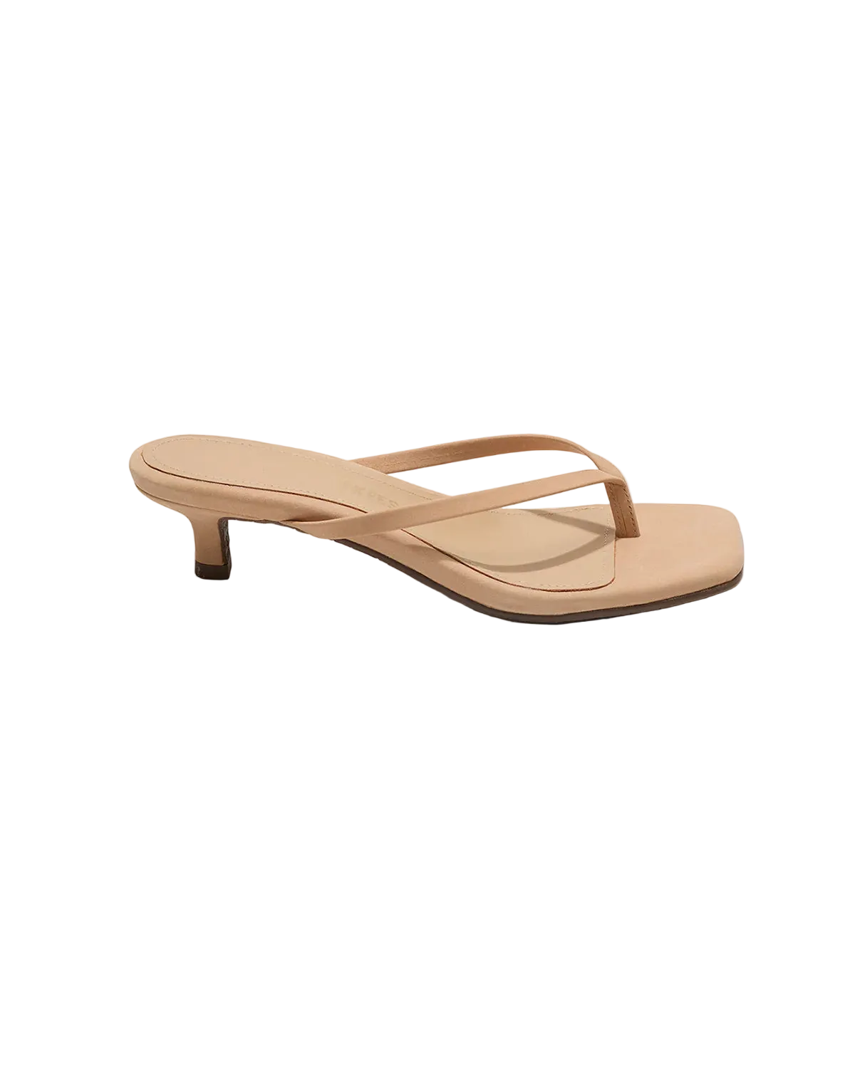 beige suede kitten heel shoe