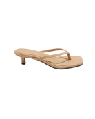 beige suede kitten heel shoe