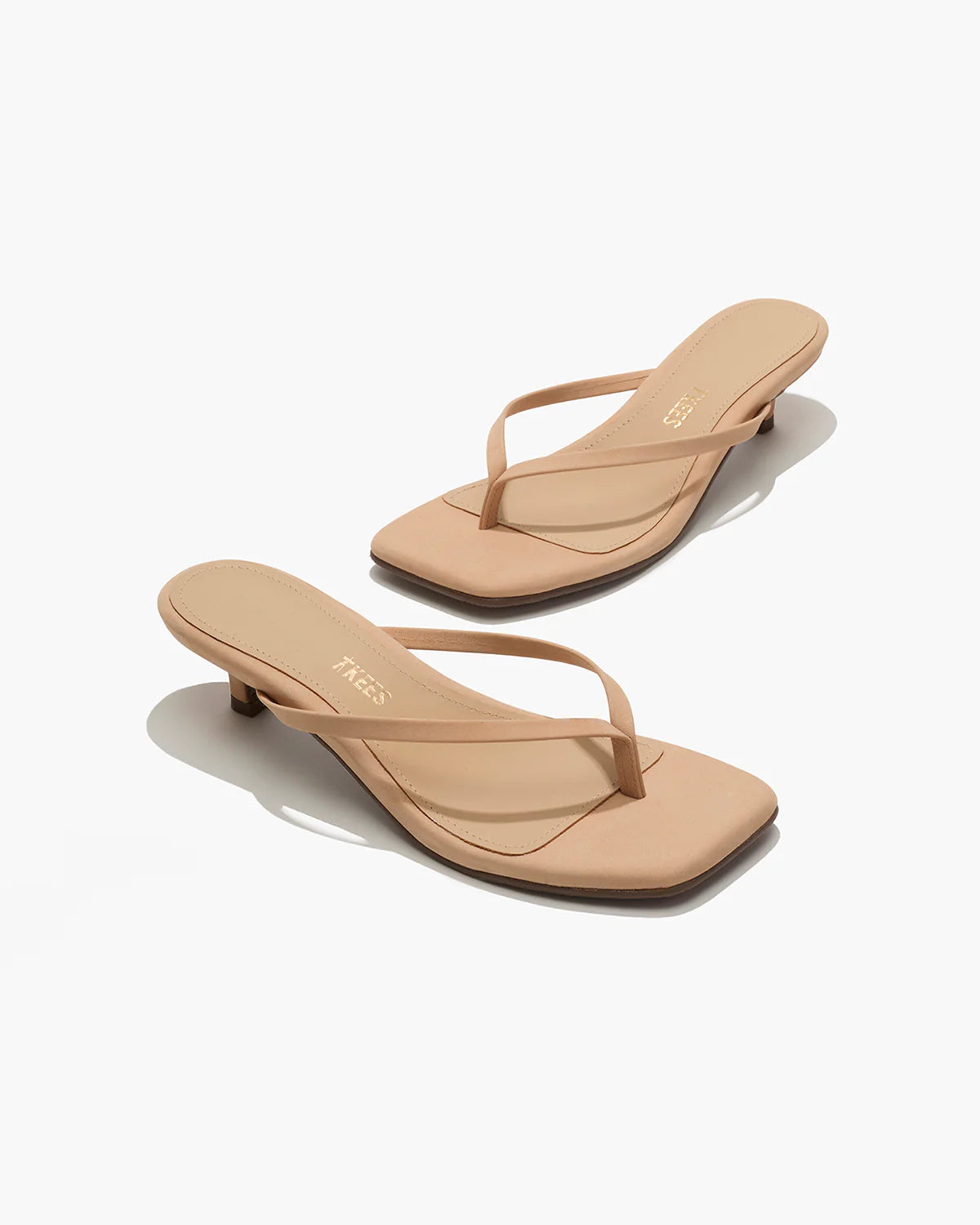 beige suede kitten heel shoe