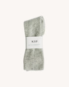 Pack of gray merino and cashmere socks with 'KIP' label 