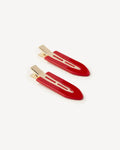 Kov Essentials Creaseless Hair Clips in gold and cherry red