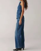 denim sleeveless top
