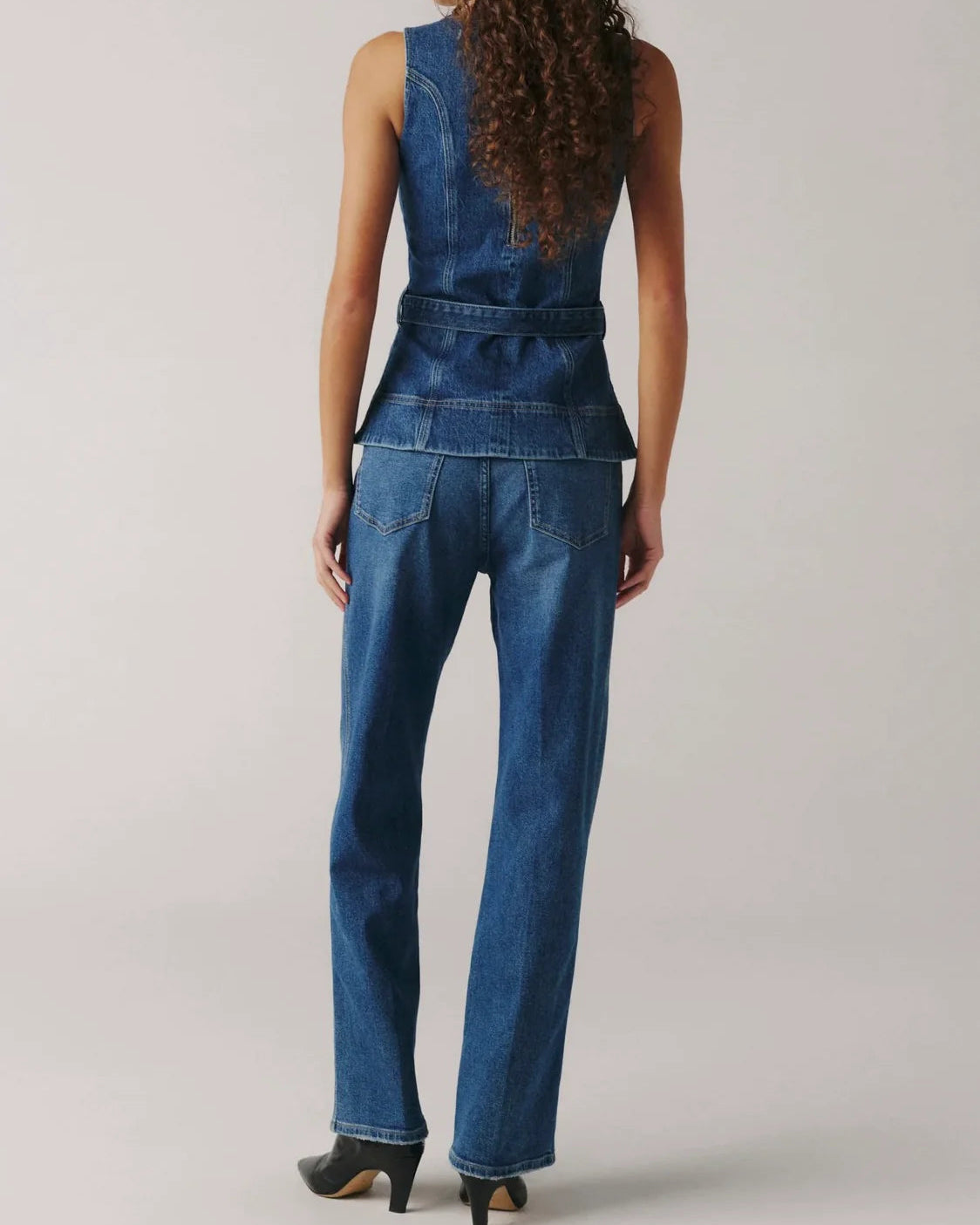 denim sleeveless top