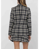 blazer in a navy and cream plaid