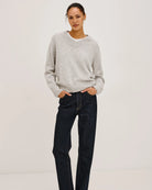 v-neck grey knit sweater