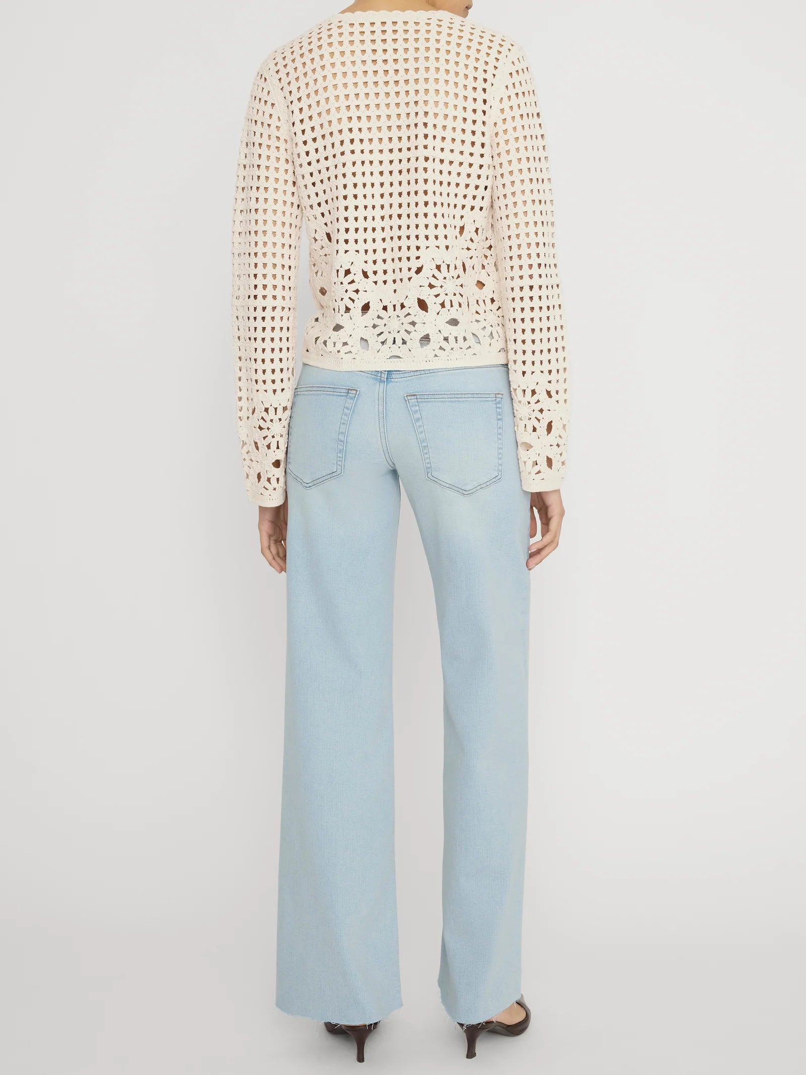 Le Slim Palazzo jeans by Frame in Preen Raw After light wash colour
