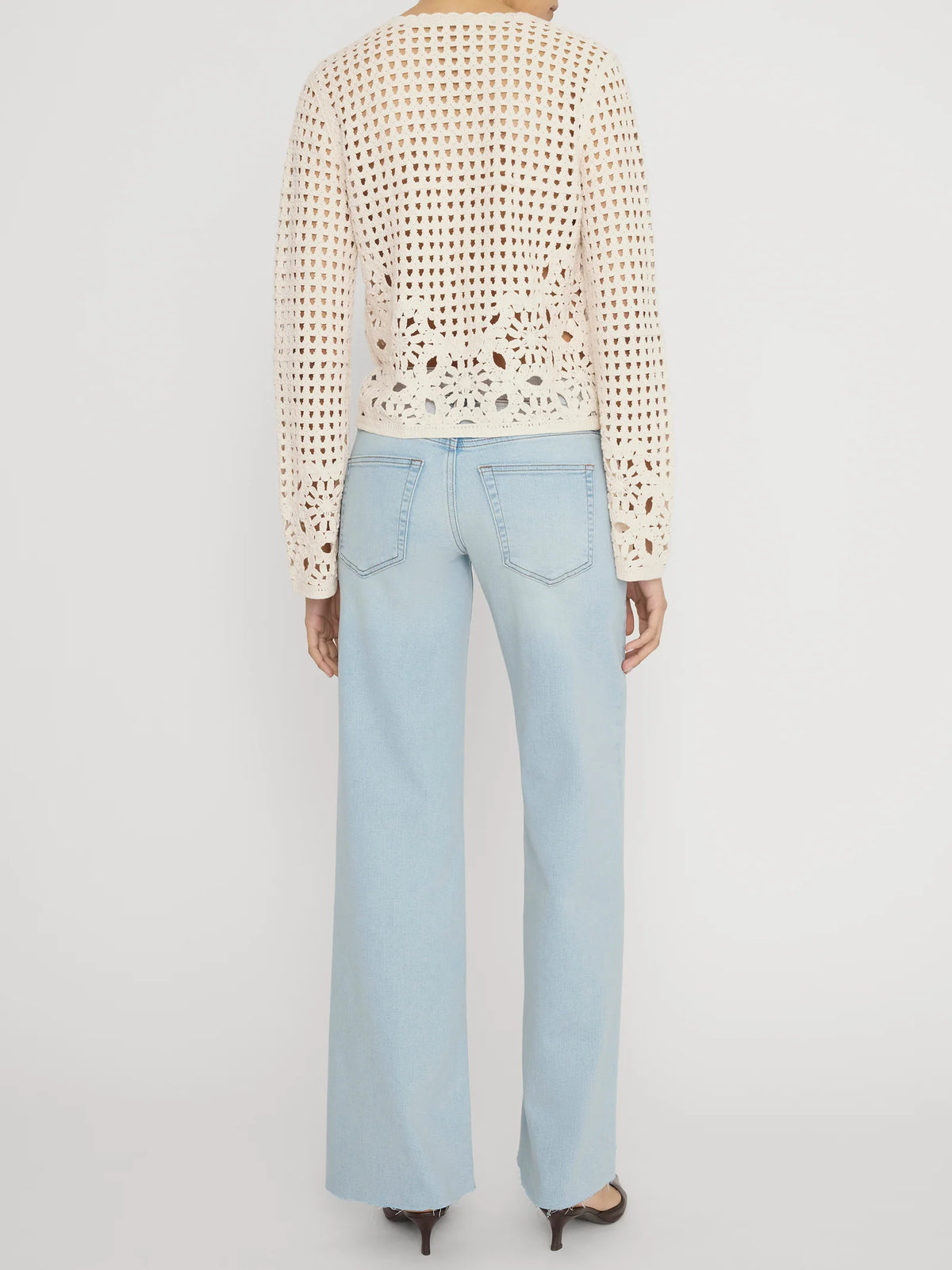 Le Slim Palazzo jeans by Frame in Preen Raw After light wash colour
