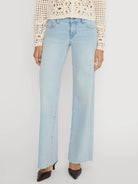 Le Slim Palazzo jeans by Frame in Preen Raw After light wash colour