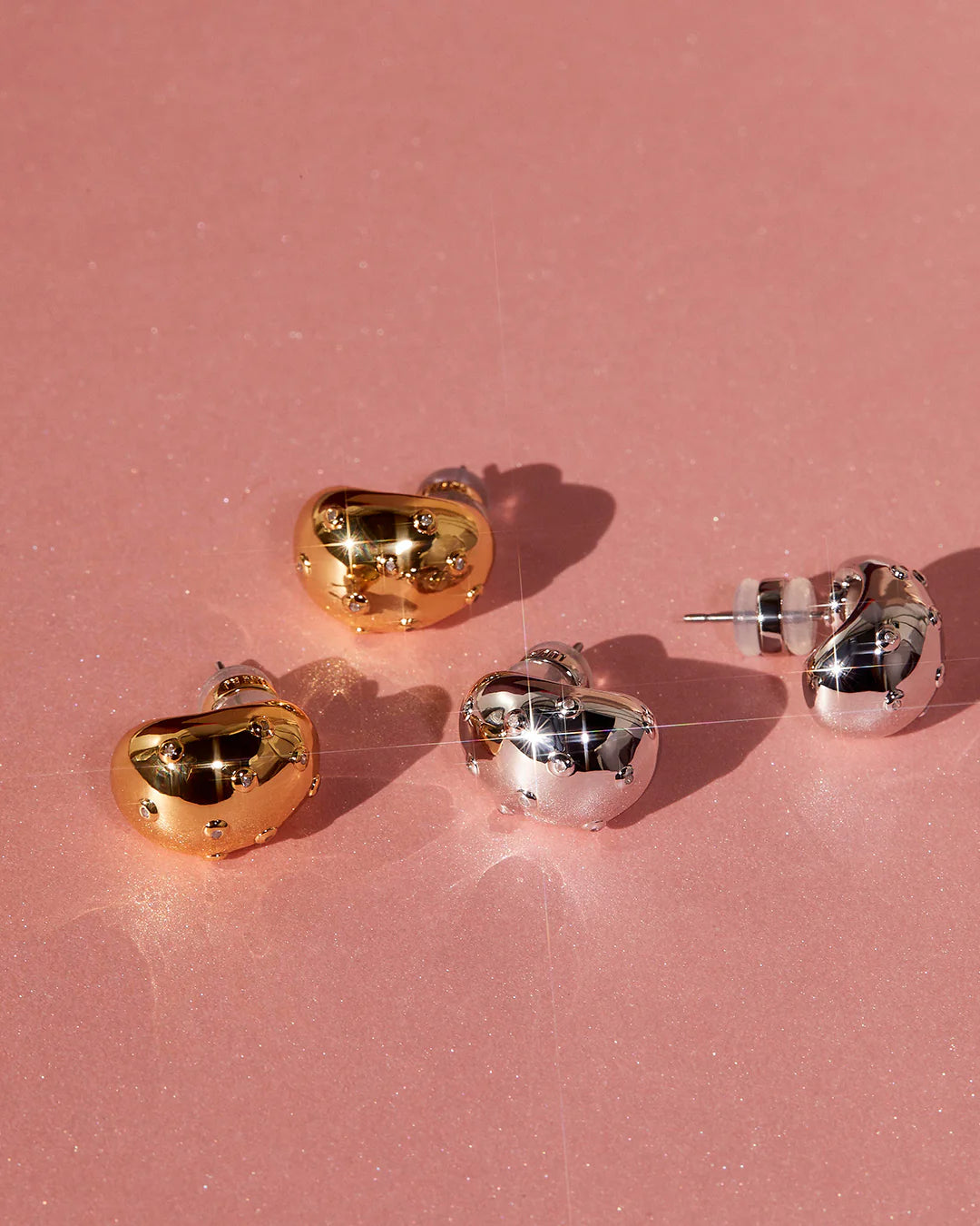 Luv Aj Silver and gold Stud Earrings