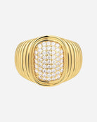 Luv AJ The Pave Oval Bezel Ring in Gold