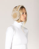 faux fur fuzzy beige earmuffs