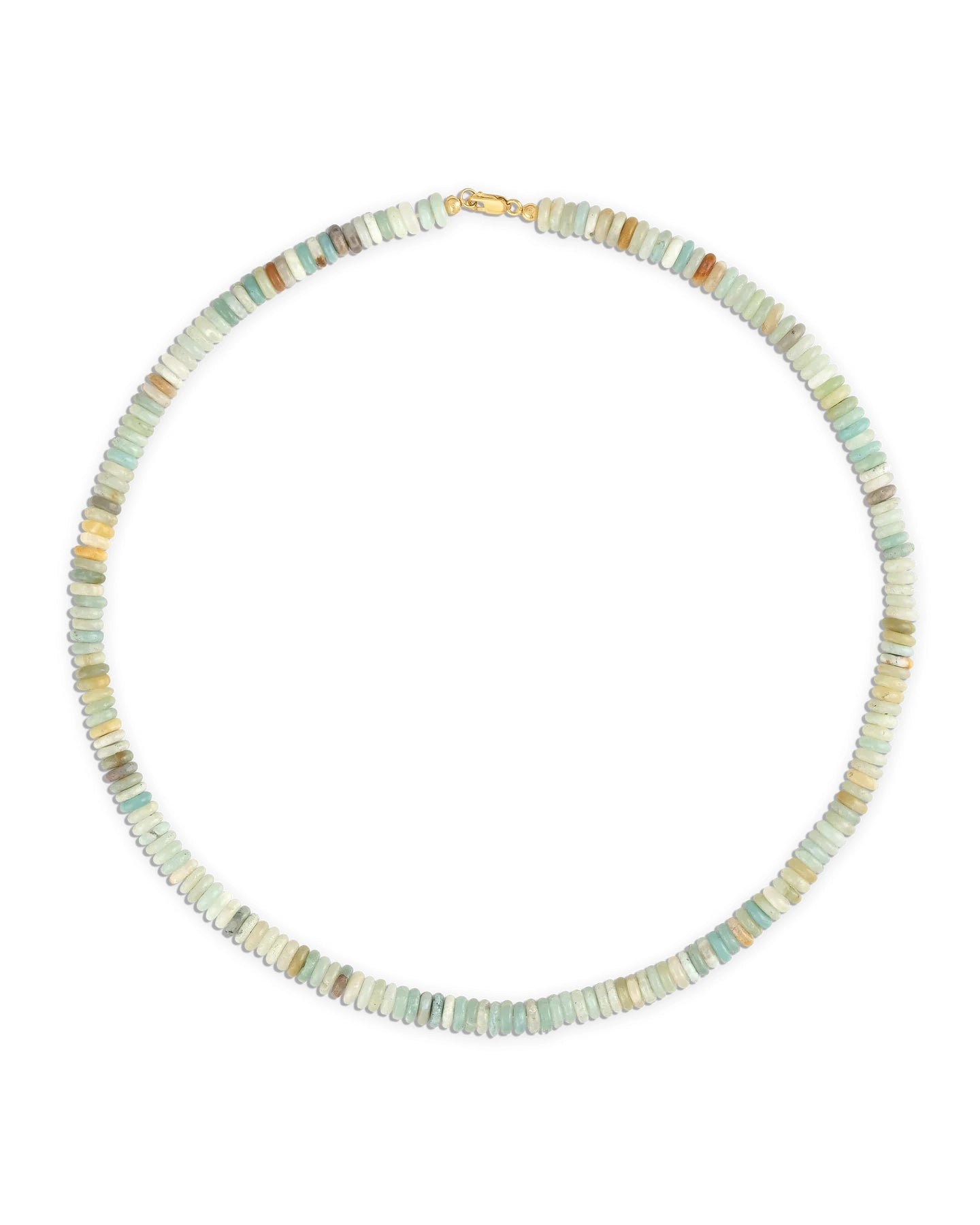 Necklace with multicolored amazonite beads