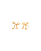 Leah Alexander Bow Petite Earrings in Gold