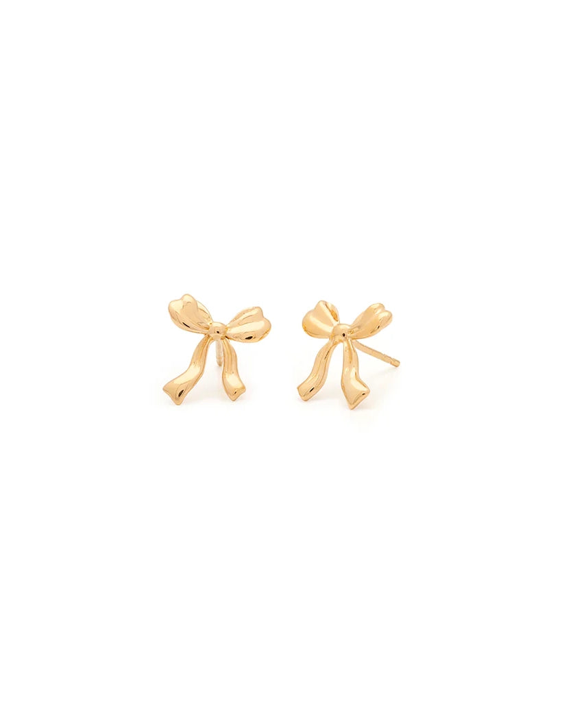 Leah Alexander Bow Petite Earrings in Gold