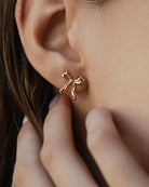 Leah Alexander Bow Petite Earrings in Gold