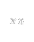 Leah Alexander Bow Petite Earrings in Silver