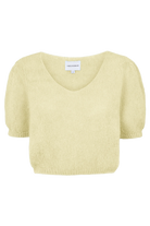 yellow knit sweater short sleeve top