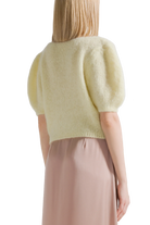 yellow knit sweater short sleeve top