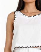 Lost in Lunar Tamsyn Scalloped Top with black piping