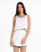Lost in Lunar Tamsyn Scalloped Top with black piping