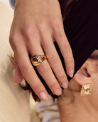Luv AJ Dalia Tw Tone Ring Gold