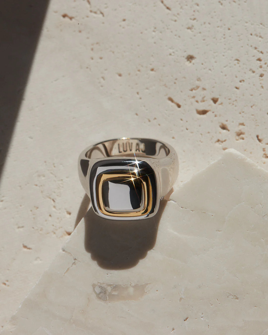 Luv AJ Dalia Tw Tone Ring Silver