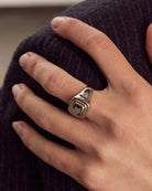 Luv AJ Dalia Tw Tone Ring Silver