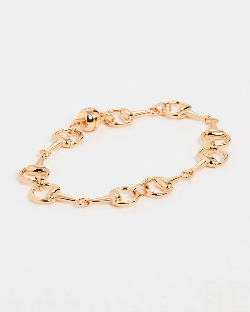 Luv AJ Horsebit Bracelet in Gold