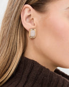 Luv AJ Pave Oval Statement Studs