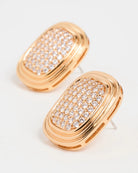 Luv AJ Pave Oval Statement Studs