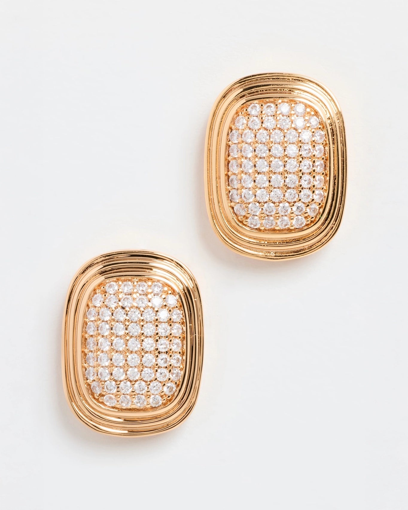 Luv AJ Pave Oval Statement Studs