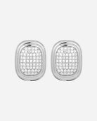 Luv AJ Pave Oval Statement Studs Silver