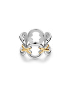 Luv AJ Two Tone Chain Ring Silver