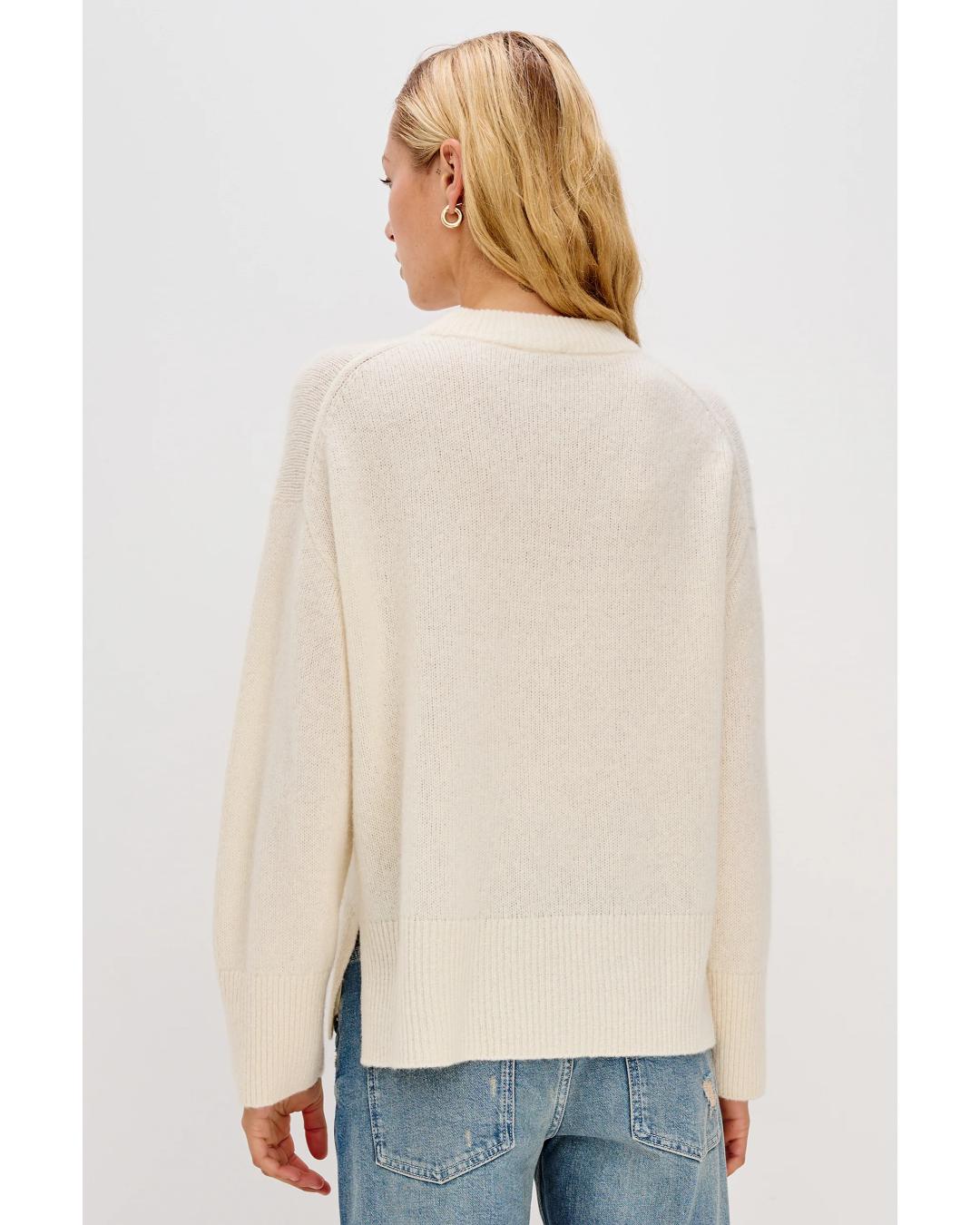 ivory cashmere long sleeve sweater