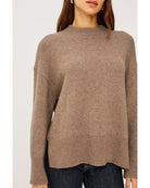 brown cashmere long sleeve sweater