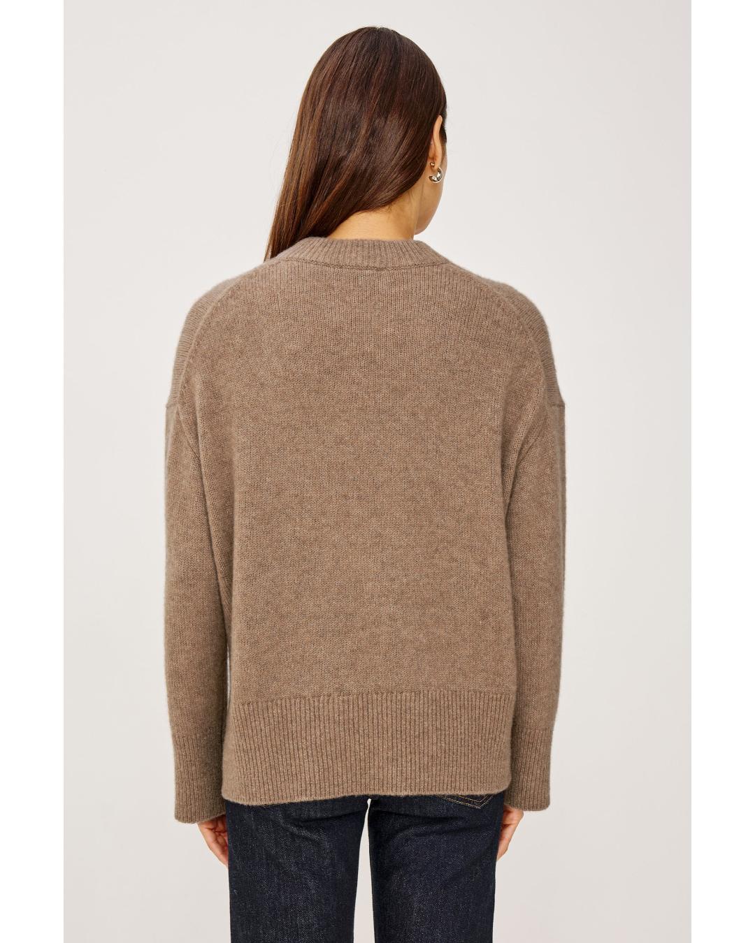 brown cashmere long sleeve sweater