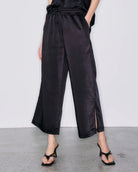 Melissa Nepton Miles Black Satin Pants