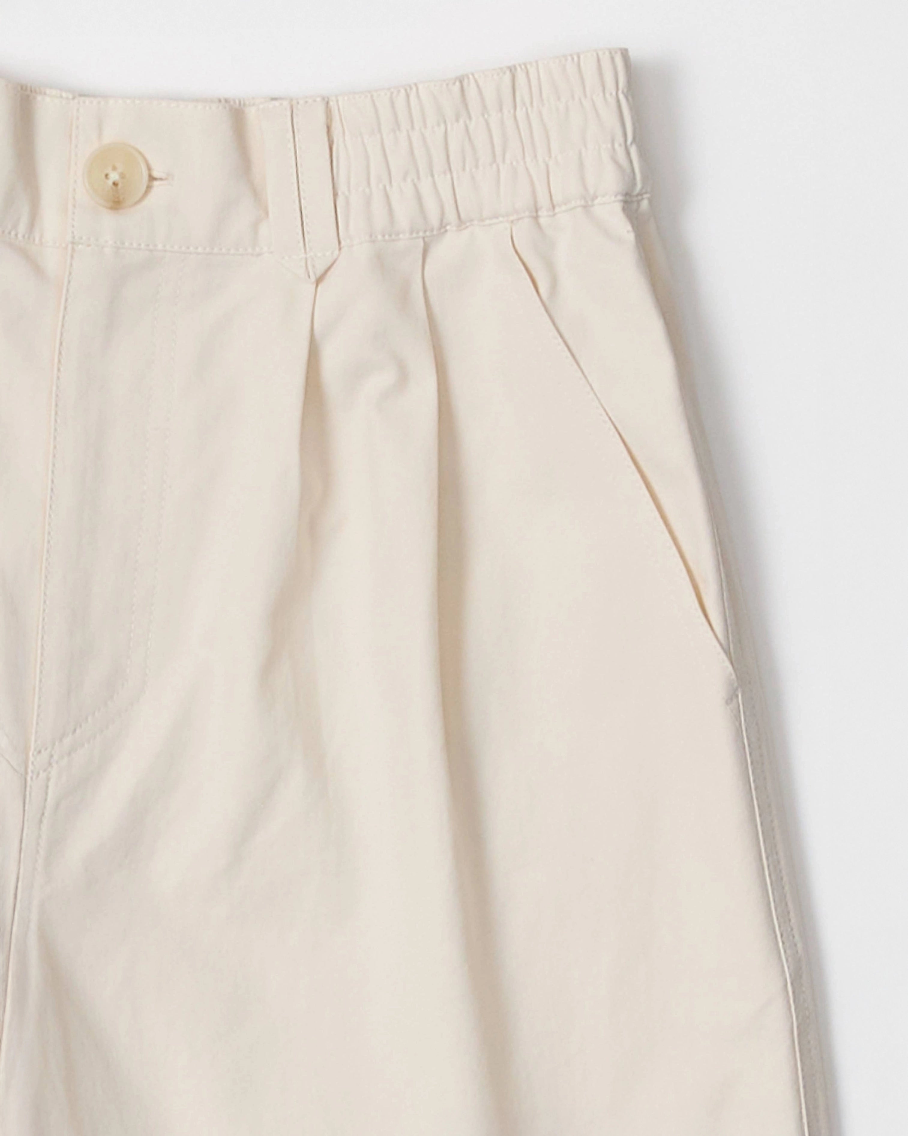 Beige chino wide leg shorts