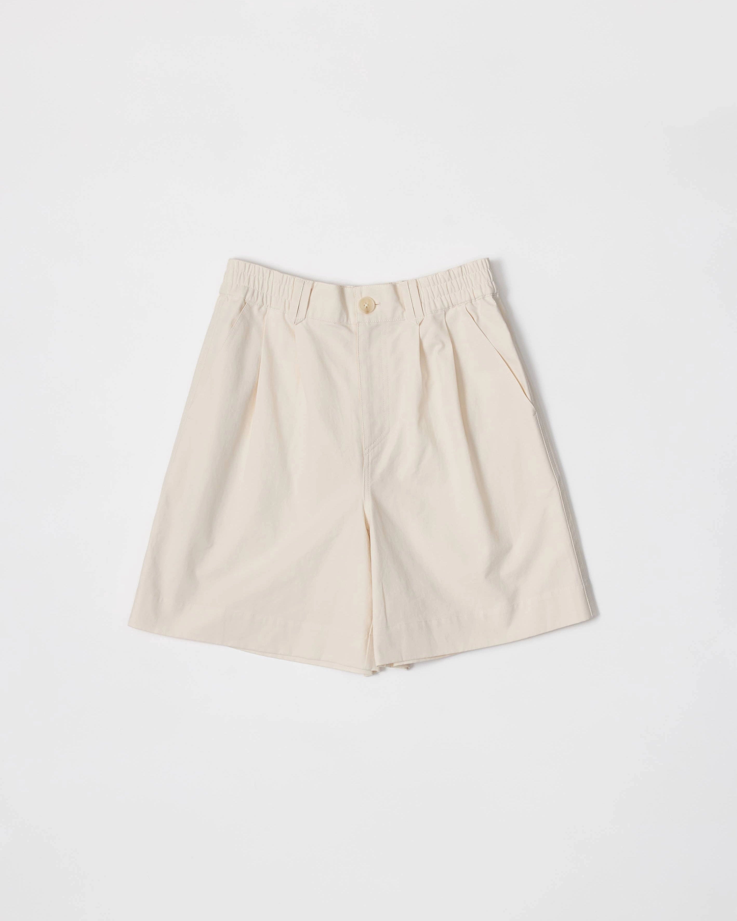 Beige chino wide leg shorts