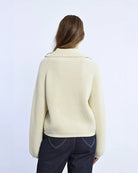 Molly Bracken Zip Neck Cardigan in Cream