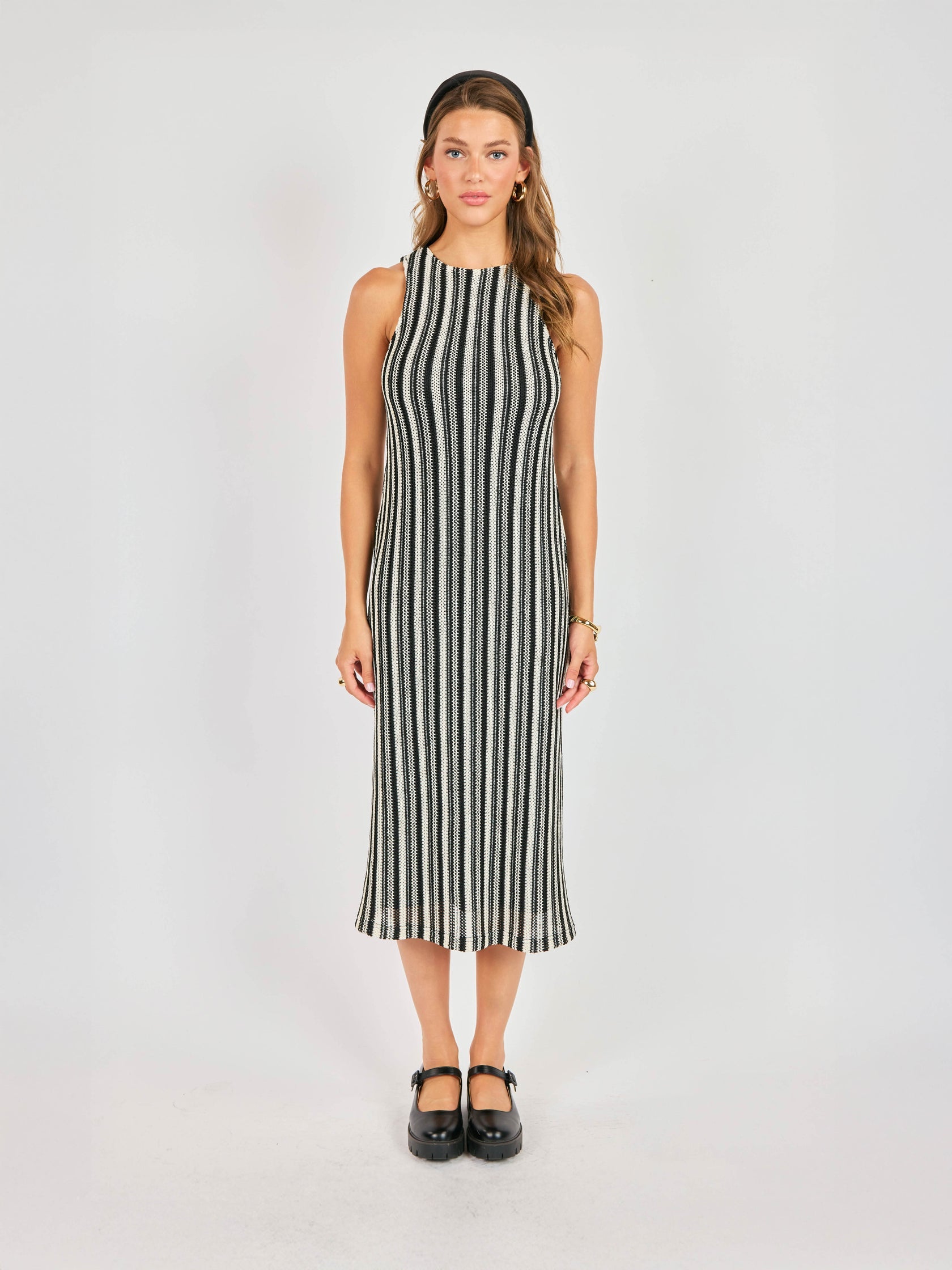 MIDI dress in black and white 