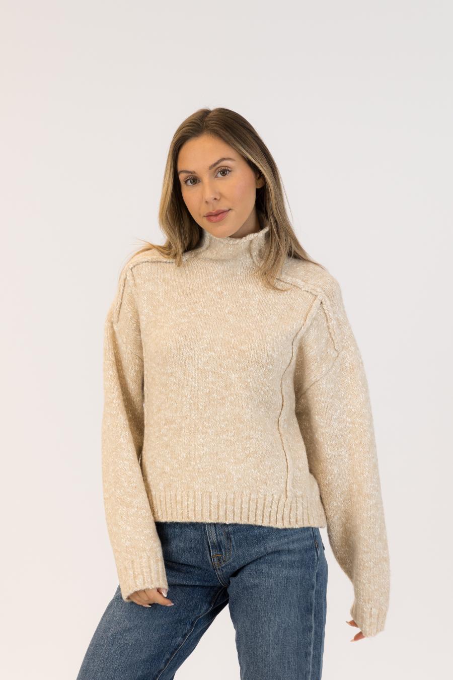 beige knit sweater