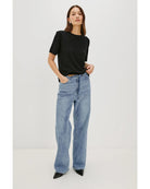 wide leg jeans with tie at the front