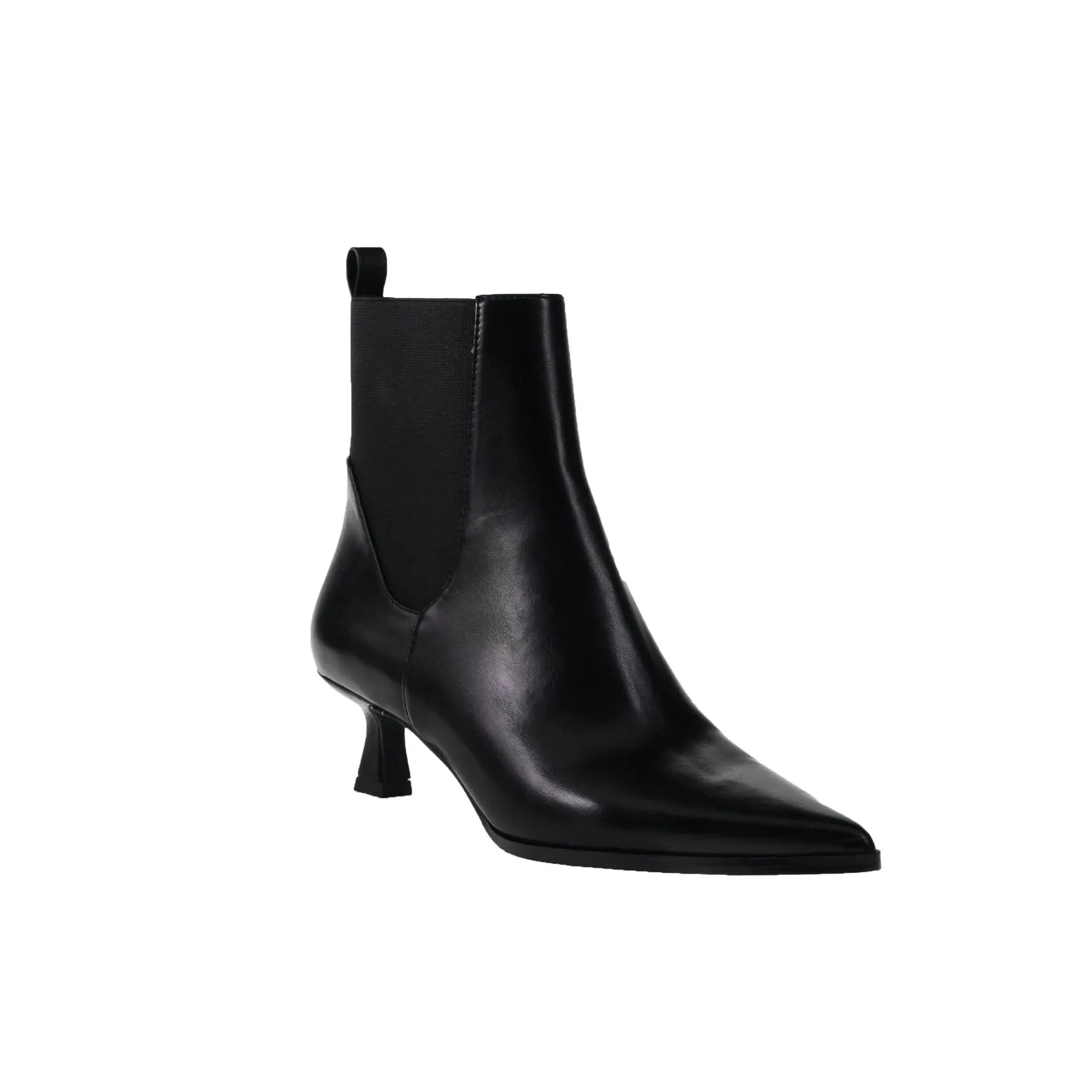 Black pointed kitten heel boots online