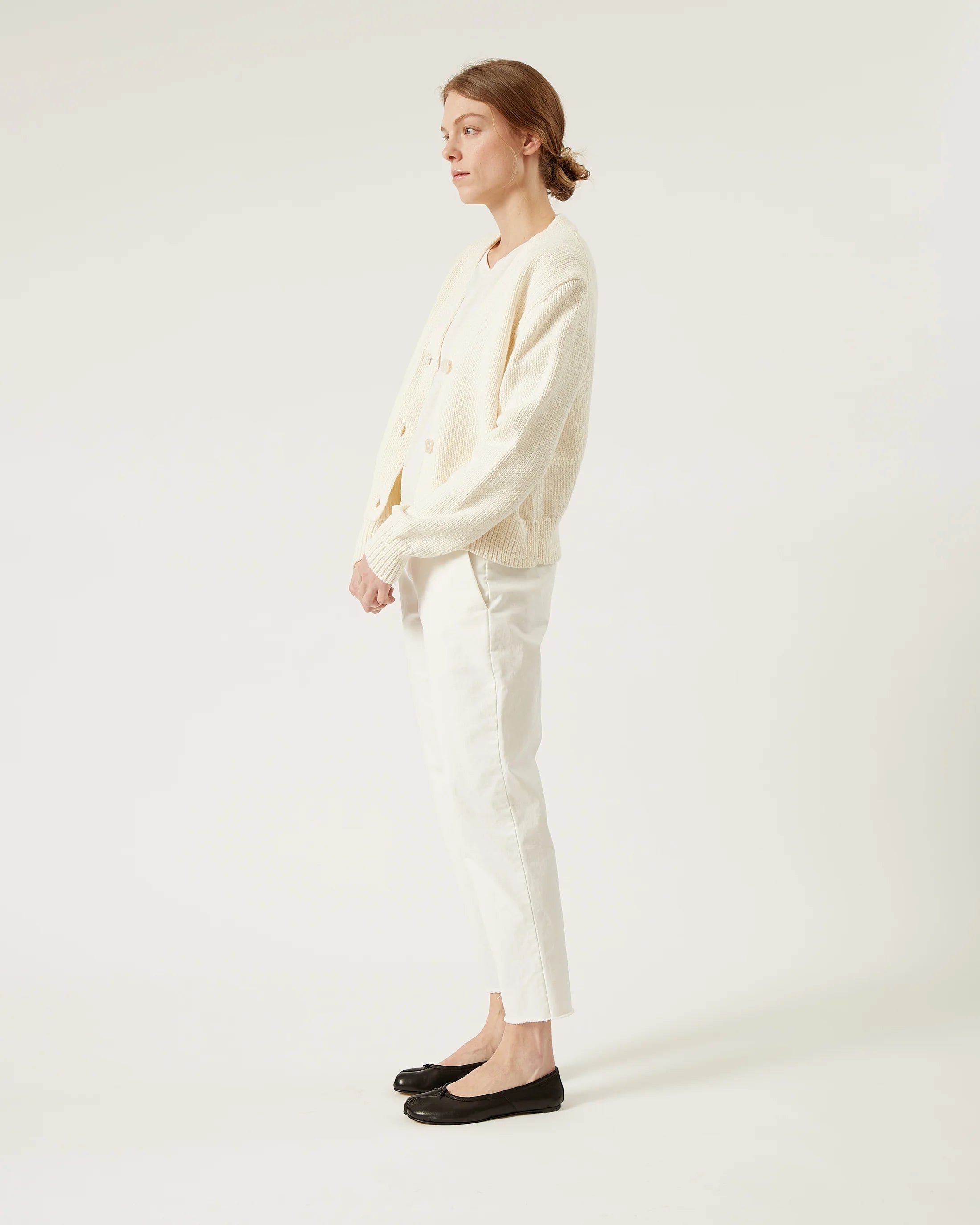 Naif Berthe Cotton and Cashmere Cardigan in Ivory