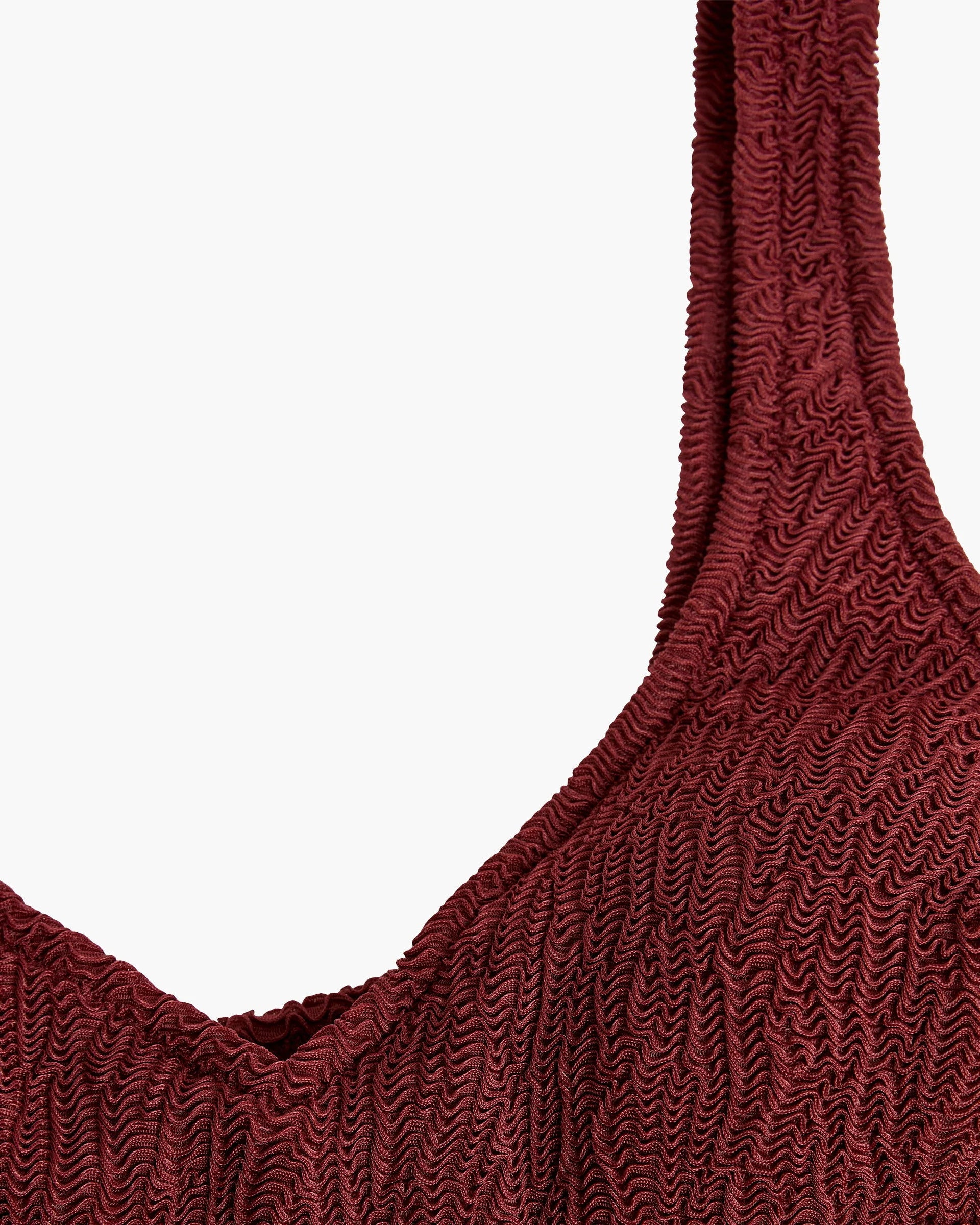 Textured Burgundy Bikini Top with wide straps by OAS