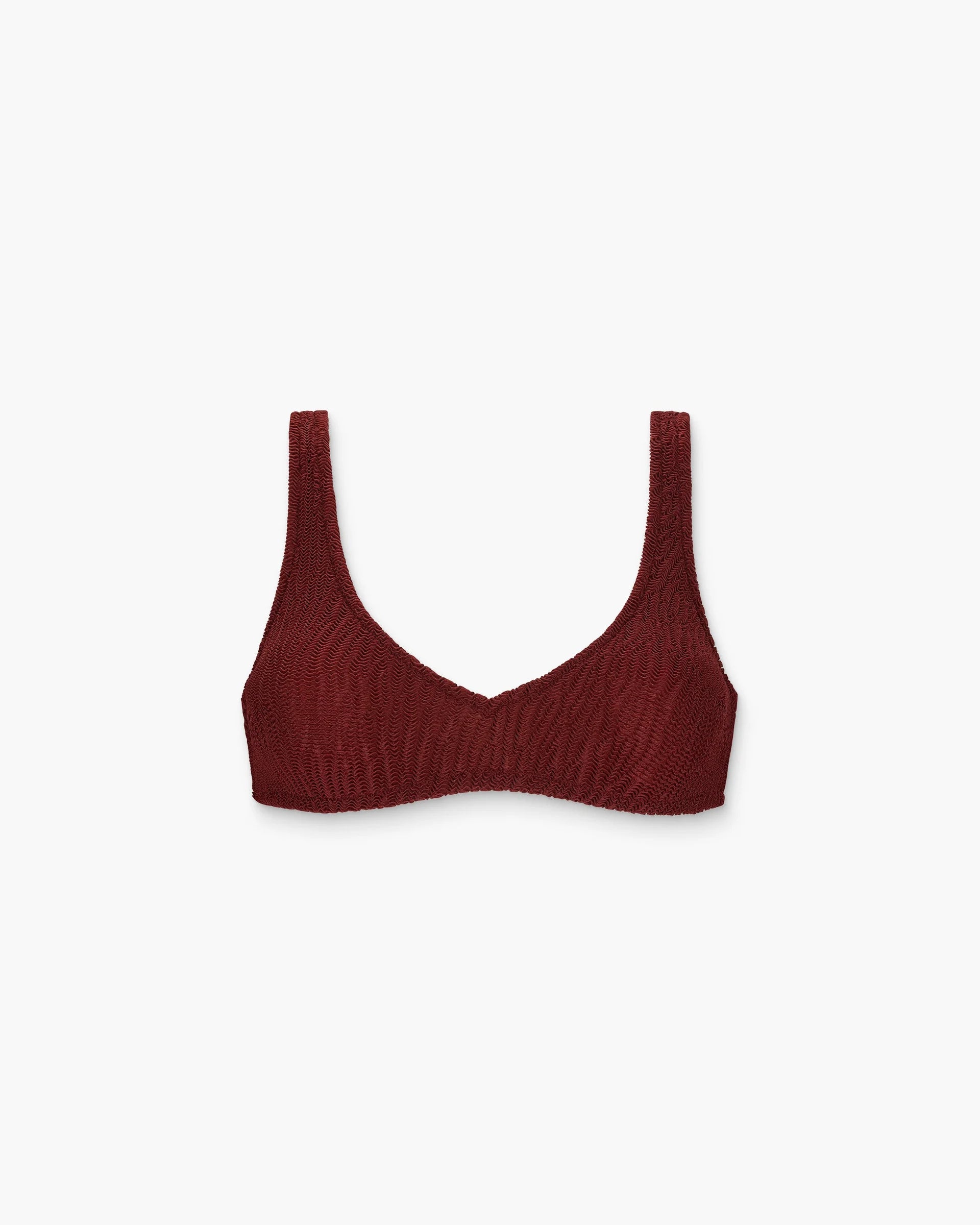 Textured Burgundy Bikini Top with wide straps by OAS