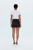 black denim mini skirt
