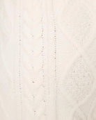 close up of white cable knit chenille loungewear shorts by PJ Salvage